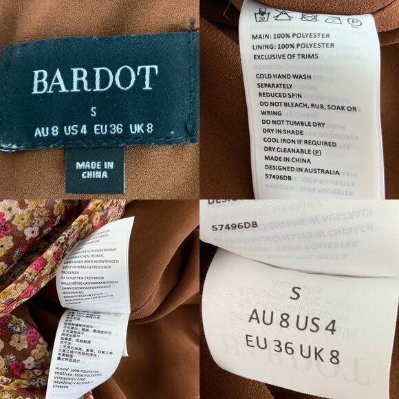 Bardot Revolve Ruched Ditsy Floral Mini Dress S Ditsy Floral - Picture 6 of 12